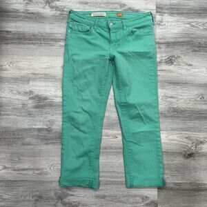 Pilcro Anthropologie Stet Slim Ankle‎ Crop Pants Green Size 28 Casual Everyday